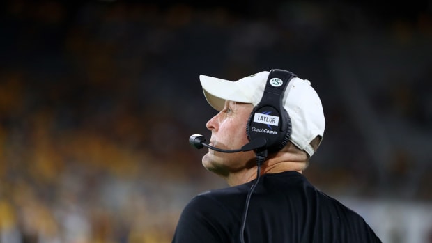 Tempe, AZ, USA; Sacramento State Hornets head coach Troy Taylor against the Arizona State Sun Devils at Sun Devil Stadium.
